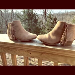 Girls Brown Fringe Boots
